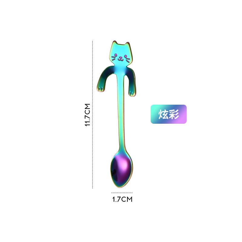 Cute Cartoon Cat Stainless Steel SpoonCat Spoon Short (Magic) Cat Spoon Short (Magic) 