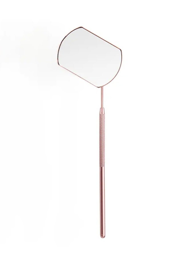 Rozino 1 PC Eyelash Extensions Handheld Portable Examination Mirror Square Stainless Steel Large Viewing Examination Mirror - PInk - Image 1