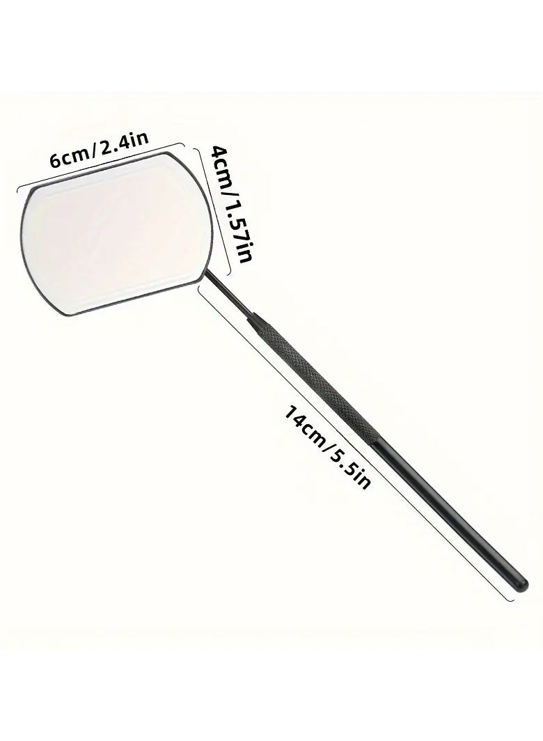 Rozino 1 PC Eyelash Extensions Handheld Portable Examination Mirror Square Stainless Steel Large Viewing Examination Mirror - PInk - Image 3