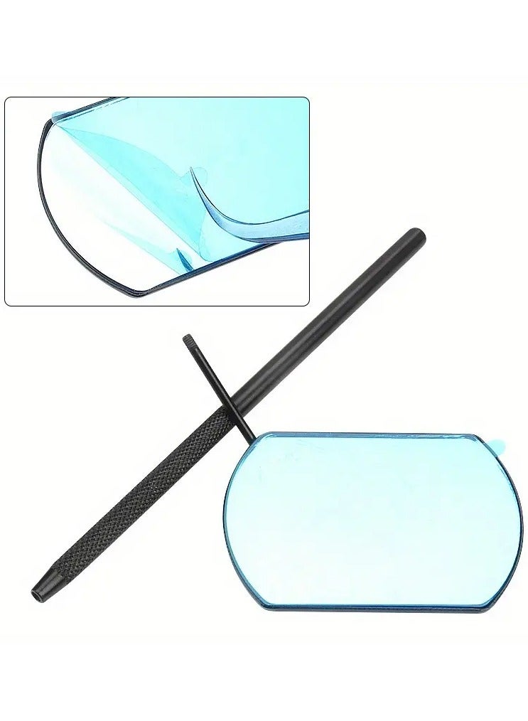 Rozino 1 PC Eyelash Extensions Handheld Portable Examination Mirror Square Stainless Steel Large Viewing Examination Mirror - PInk - Image 4