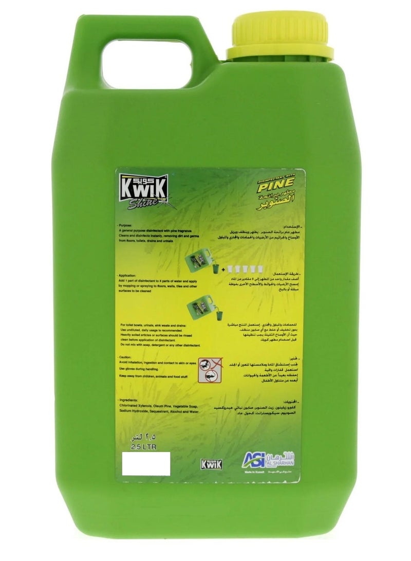 Kwik Shine Disinfectant With Pine 2.5 Litre - Image 2
