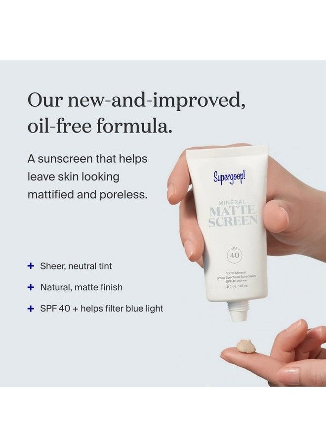 Supergoop! واقي شمسي معدني غير لامع بعامل حماية من الشمس 40، 45 مل، خالٍ من الزيوت المعدنية بنسبة 100%، واسع الطيف، ينعم مظهر البشرة، يقلل من المسام ويتحكم في اللمعان، مقاوم للماء والعرق  - Image 3