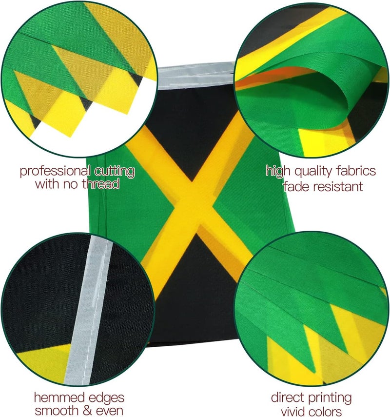 Anley Jamaica String Flag Pennant Banners, Patriotic Events 6th of August Independence Day Decoration Sports Bars - 33 Feet 38 Flags - Image 2