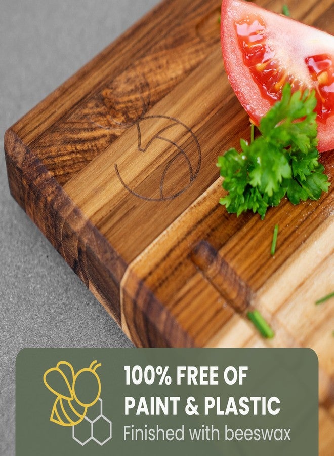 WALDWERK Large Teak Wood Cutting Board (18 x 14 x 1.2") - Solid Wood Cutting Board - Large Teak Wood Chopping Board - Wooden Butcher Block for Kitchen - Image 3