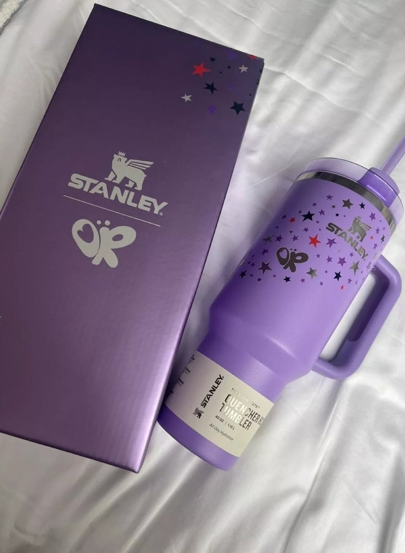 Stanley Olivia Rodrigo x Stanley 40oz Hydration Tumbler – Limited Edition Vacuum Insulated Stainless Steel Travel Mug with Leak-Resistant FlowState Lid, Reusable Straw & Easy-Carry Handle – Keeps Drinks Ice Cold or Hot for Hours – Stylish Gift for Fans, Coffee, Tea, and Daily Hydration - Image 4