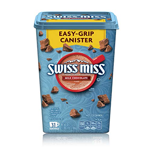 SWISS MISS Milk Chocolate Flavored Hot Cocoa Mix, 38.27 OZ Square Canister - Image 1