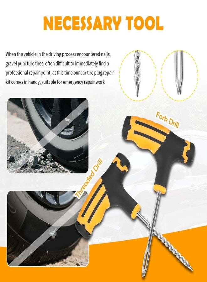 YGDMD 30PCS Car Tire Plug Kit,Essential Car Emergency Flat Tire Repair Kit Contains Drill/Rubber Repairs Screws/Cars Tires Repair Plugs,Professional Tubeless Tires Patch Kits for Cars - Image 3