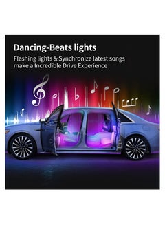 Sumkyle RGB LED Interior Car Lights APP Control Smart Car Lights with DIY & Music Mode Waterproof Interior Car Lights with 4 PCS 72LEDS RGB Under Dash Car LED Lights with Car Charger DC 12V  - Image 4