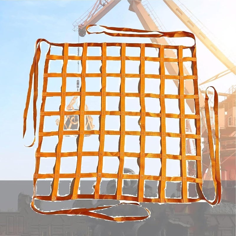 Cargo Lifting Net - Polyester Cargo Lifting Net, Helicopter/Pallet Cargo Net, Safety Lifting Net Straps, Flat Cargo Sling Net, Van Cargo Net, Strong Load-Bearing Material Handling Straps (Si - Image 1