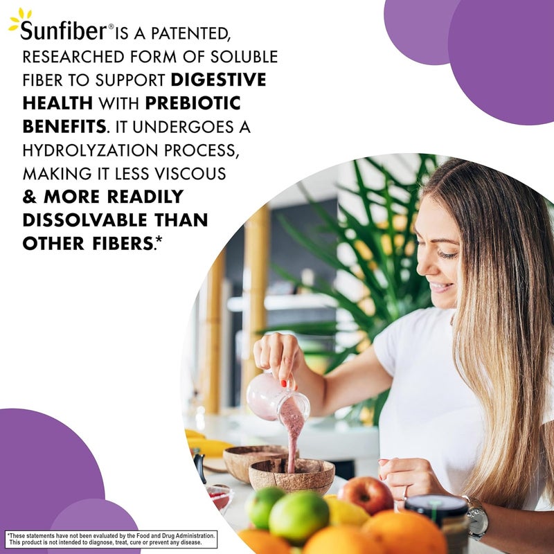 BlueBonnet Nutrition Sunfiber  6 g of Plant Based Prebiotic Soluble Fiber  Supports Digestive Health  Instant Dissolve  NonGMO Vegan Kosher LowFODMAP  Unflavored 74 OZ 30 Servings - Image 4