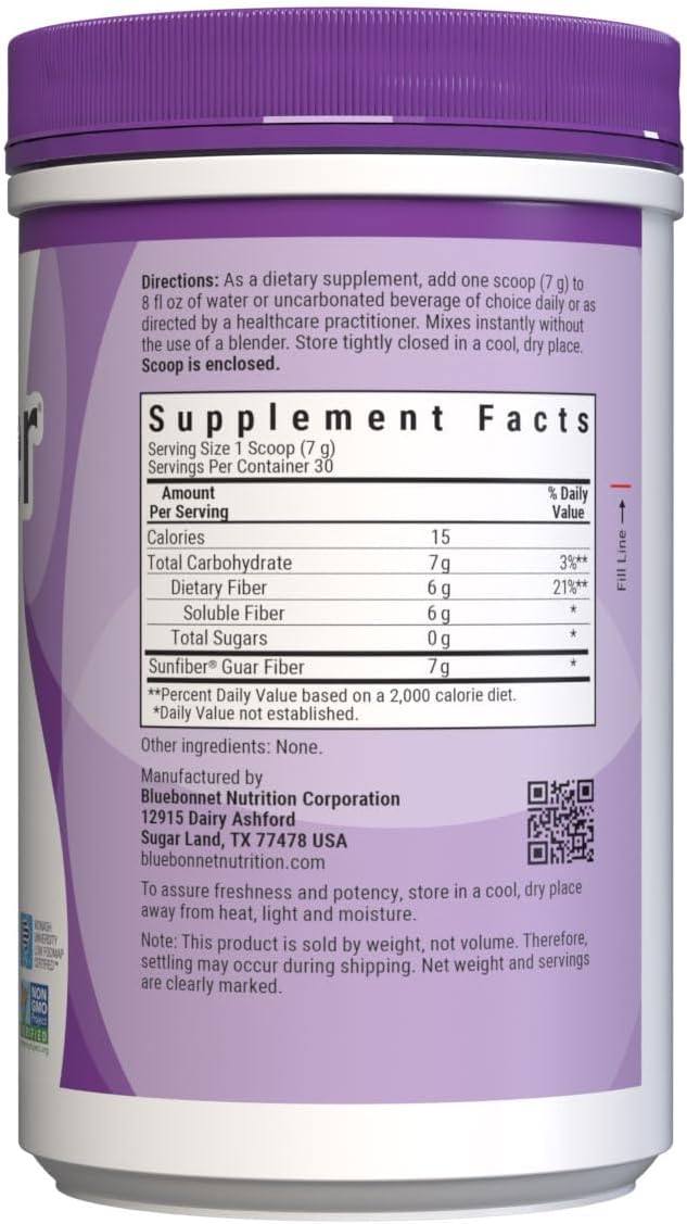 BlueBonnet Nutrition Sunfiber  6 g of Plant Based Prebiotic Soluble Fiber  Supports Digestive Health  Instant Dissolve  NonGMO Vegan Kosher LowFODMAP  Unflavored 74 OZ 30 Servings - Image 2