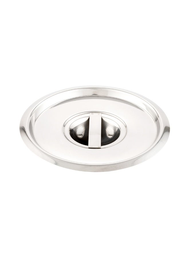 Restaurantware LID ONLY: Met Lux Lid For 4.25 Quart Bain Marie, 1 Stainless Steel Lid For Bain Marie Pot - Built-In Handle, Pot Sold Separately  - Image 1
