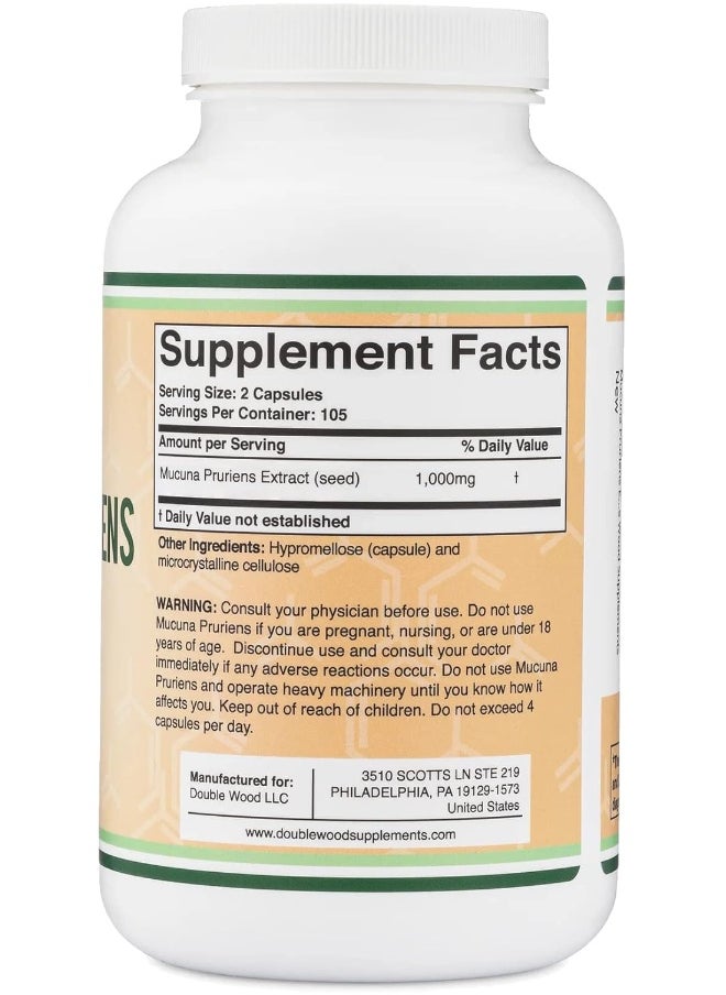 Double Wood Supplements - Mucuna Pruriens Extract Capsules - Image 1