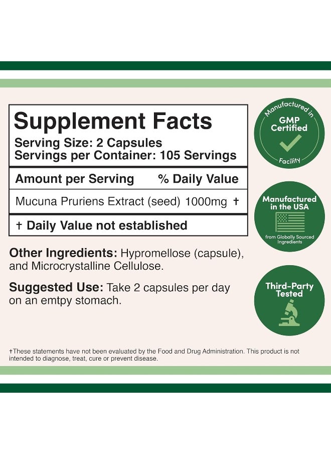 Double Wood Supplements - Mucuna Pruriens Extract Capsules - Image 1