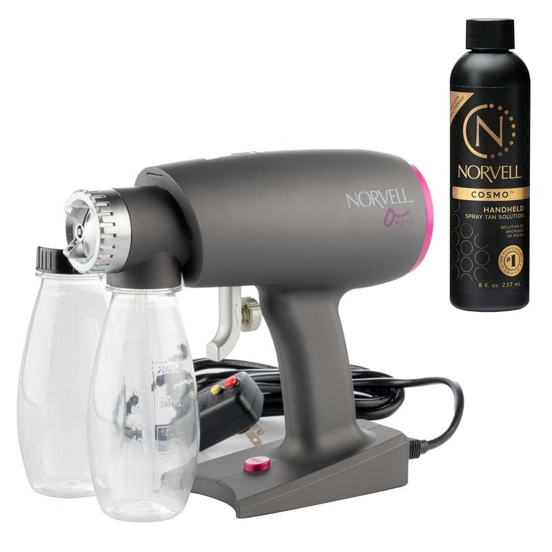 norvell Oasis Spray Tan Machine Kit Bundled with Norvell Cosmo Airbrush Spray Tanning Sunless Solution