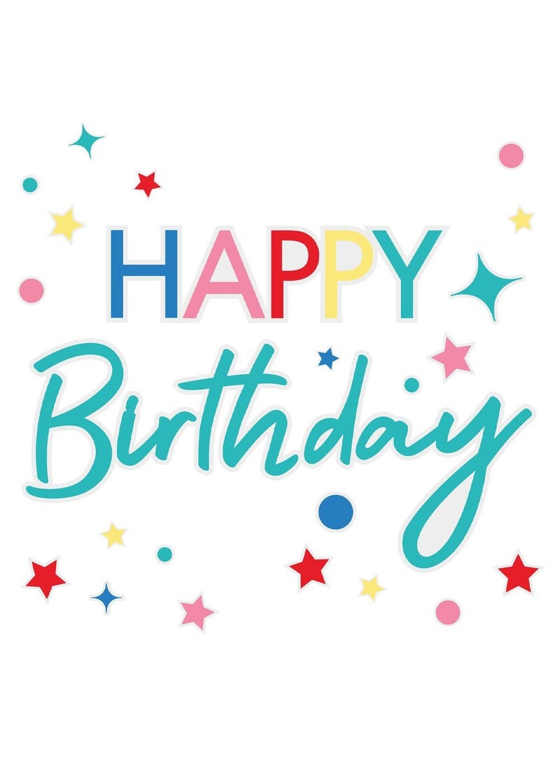 Ginger Ray Happy Birthday Window Stickers Plastic Multicolor 30cm - Image 2