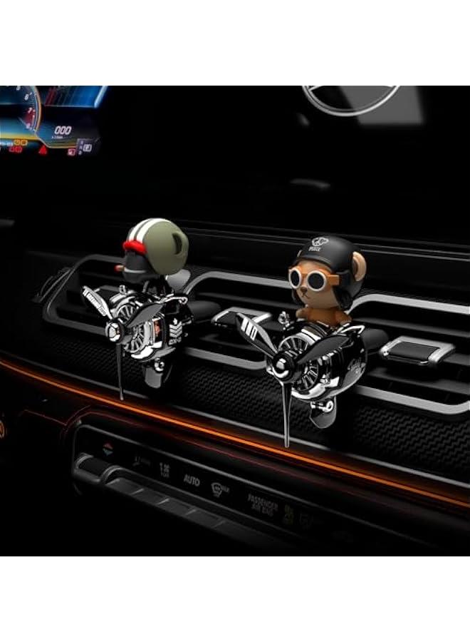 Generic Pilot Car Air Freshener, Cute Bear Car Vent Clip Air Freshener Automotive Air Outlet Fan Diffuser, Automotive Interiors Vent Decoration (Shake Head Style - Black)  - Image 5