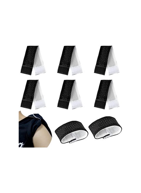 Jersey Sleeve Bands, Sleeve Holders Soccer Softball, Sleeve Ties with Hook and Loop Fasteners, Sleeve Straps for Shirts with Hook and Loop Fasteners for Boys Girls, for Soccer Basketball(8 Pack)