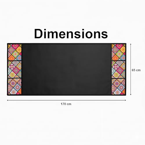 Fancy Walas Refrigerator Double Door Waterproof, Dustproof, Refrigerator Top Cover, Protective Covers for Fridges with Extra Storage Space Nylon Top Cover with 6 Storage Pockets ( Multi, 170 x 65 cm ) - Image 3