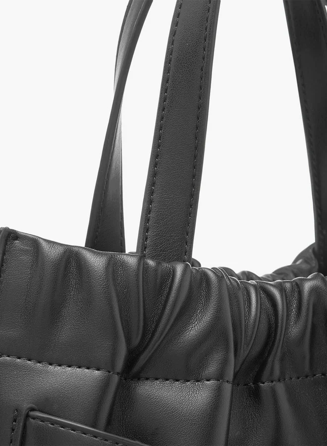 Celeste Buckle Detail Tote Bag with Adjustable Strap and Zip Closure