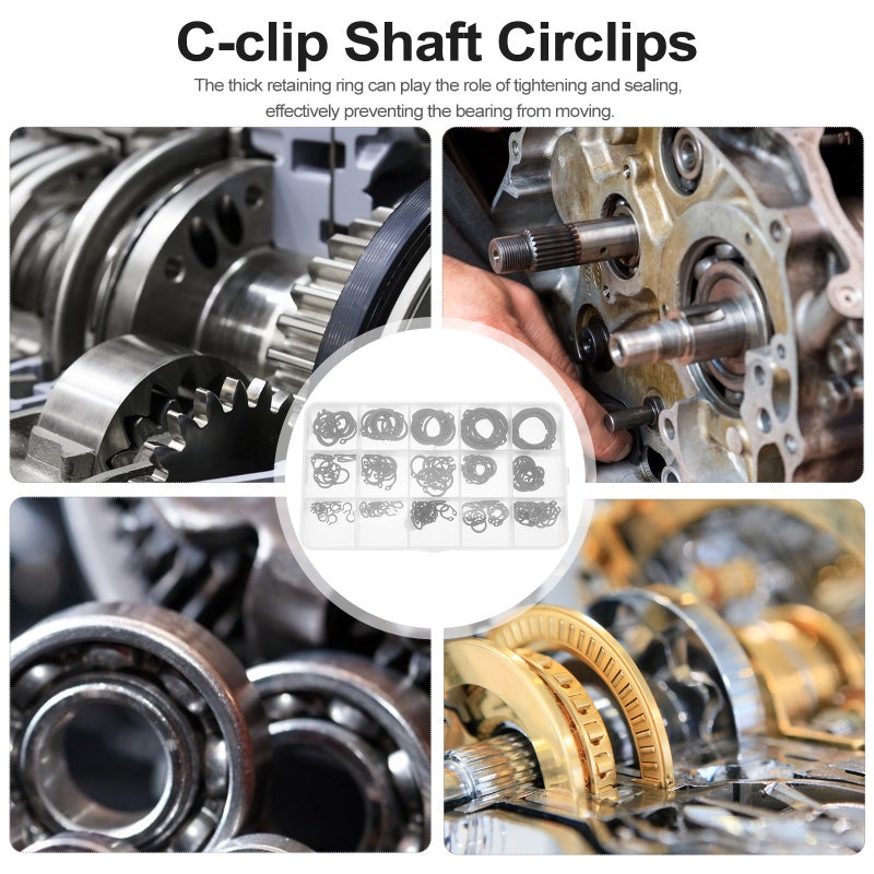 175pcs Shop Assortment Steel External Circlip Retaining Clamp - Image 4
