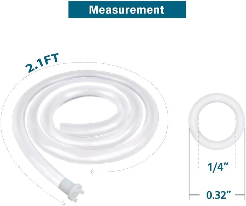 BEARUN Replacement Food Grade Silicone Tubing Hose for 5 Gallon Water Bottle Pump, Extended and Thickened Rubber Hose for Electric Drinking Water Bottle Dispenser, BPA Free, 2.1FT, 4PACK - Image 3