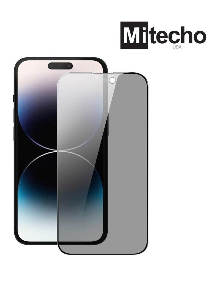 Mi techo - Mi Techo Apple iPhone 15 Pro Max full coverage privacy tempered glass screen protector and high bass wireless bluetooth earphone combo - Image 1