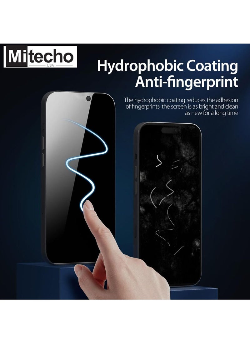 Mi techo - Mi Techo Apple iPhone 15 Pro Max full coverage privacy tempered glass screen protector and high bass wireless bluetooth earphone combo - Image 1