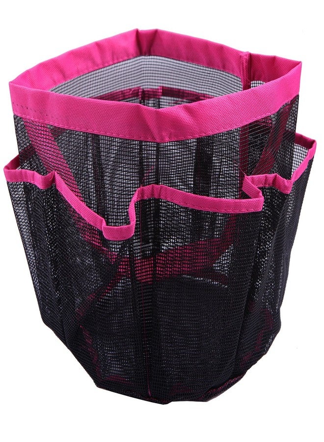 HDE Mesh Shower Caddy Portable - Quick Dry Tote for College, Camp, Bath, Dorm Essentials - Large Center Storage Basket with 7 Outer Pockets & Handles Pink - Image 3