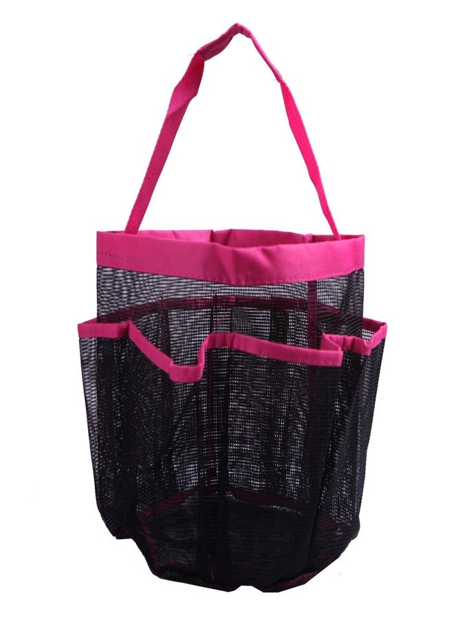 HDE Mesh Shower Caddy Portable - Quick Dry Tote for College, Camp, Bath, Dorm Essentials - Large Center Storage Basket with 7 Outer Pockets & Handles Pink - Image 2