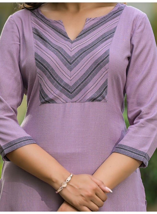 AKS AKS Striped Yoke Design Straight Kurta With Palazzos  - Image 2