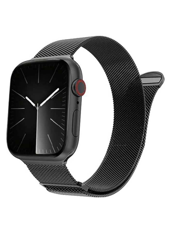 Compatible with Apple Watch,38mm/40mm/41mm/42mm(series 10) Magnetic Mesh Stainless Steel Band, Adjustable Replacement Men & Women iWatch Strap, Compatible with Series 10 9 8 7 6 5 4 3,SE,Ultra,Black  - Image 1