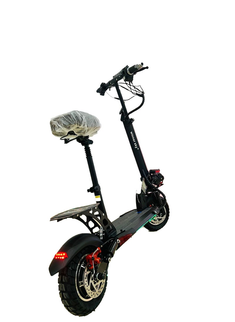 Winner Sky Sky E10 Pro (Plus) Electric Scooter | 3000W Motor | 35 Km Range With A 36V13Ah Battery, Big Digital Display, Bluetooth, 10" Off-Road Tires, Foldable E Scooter, Includes Free Helmet, Toolkit, Safety Belt, Lock, Pump & Mobile Holder  - Image 5