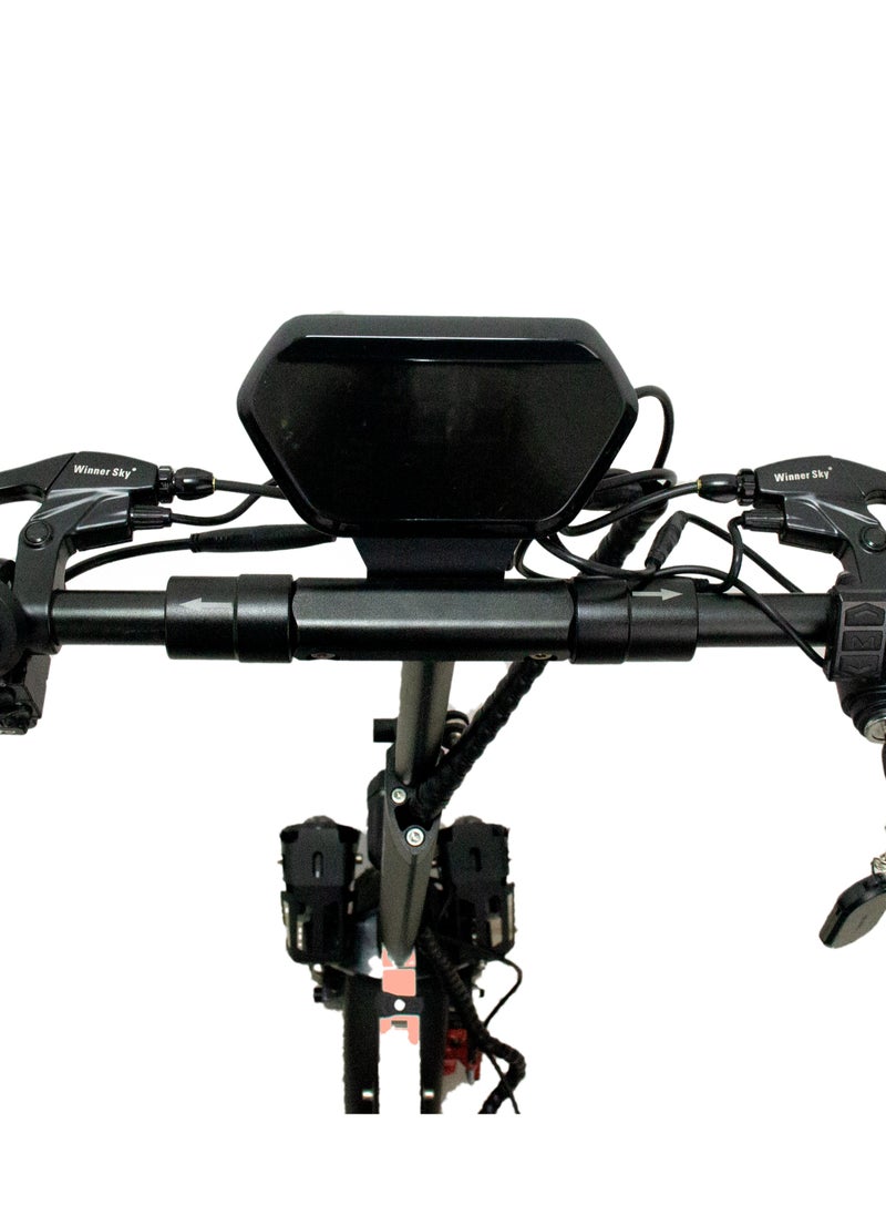 Winner Sky Sky E10 Pro (Plus) Electric Scooter | 3000W Motor | 35 Km Range With A 36V13Ah Battery, Big Digital Display, Bluetooth, 10" Off-Road Tires, Foldable E Scooter, Includes Free Helmet, Toolkit, Safety Belt, Lock, Pump & Mobile Holder  - Image 4