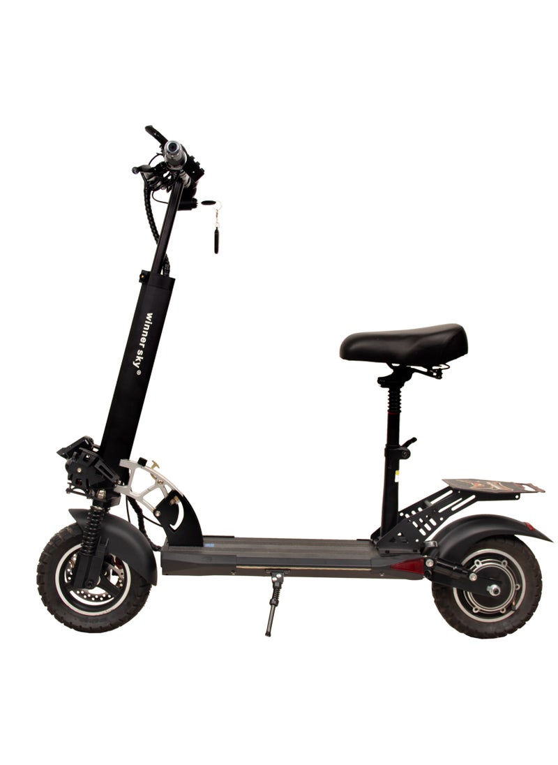 Winner Sky Sky E10 Pro (Plus) Electric Scooter | 3000W Motor | 35 Km Range With A 36V13Ah Battery, Big Digital Display, Bluetooth, 10" Off-Road Tires, Foldable E Scooter, Includes Free Helmet, Toolkit, Safety Belt, Lock, Pump & Mobile Holder  - Image 2