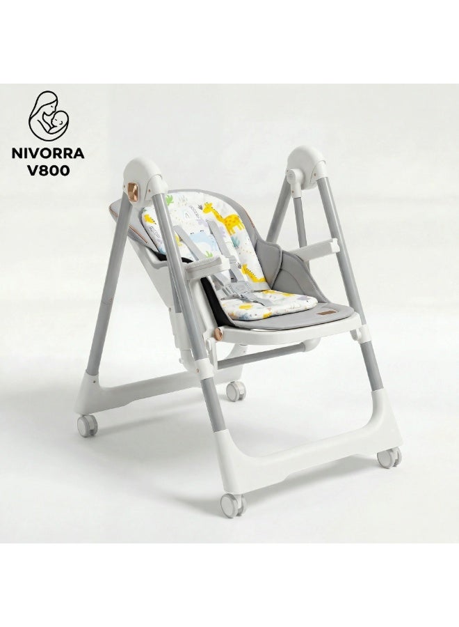 نيفورا  3‑في‑1 كرسي طعام للأطفال قابل للتعديل – يتحول لهزاز ونوم، قابل للطي، بقفل أمان - Image 4