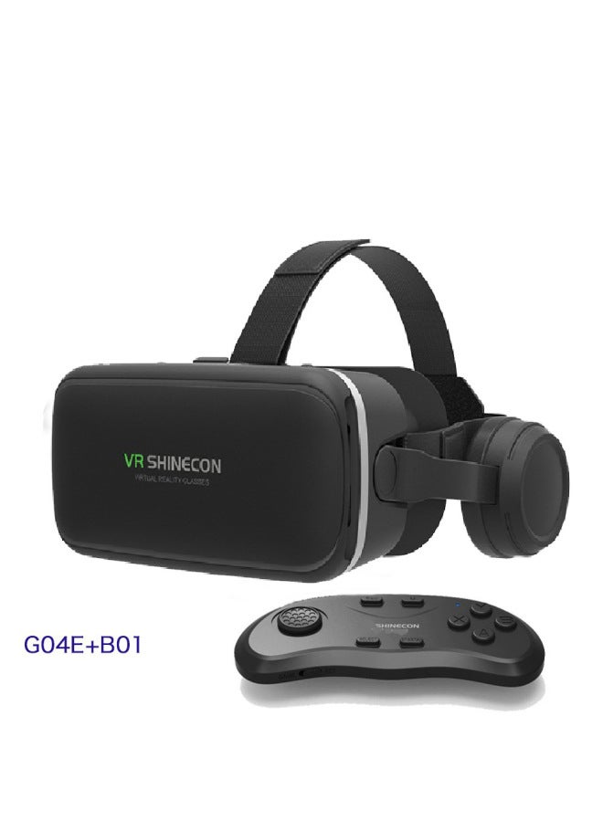 Vrshinecon Vr Glasses Phantom 6th Gen G04e Earphone Version Mobile 3d Virtual Reality Helmet Large Screen 7-Color:GO4E + B01 Handle - Image 1