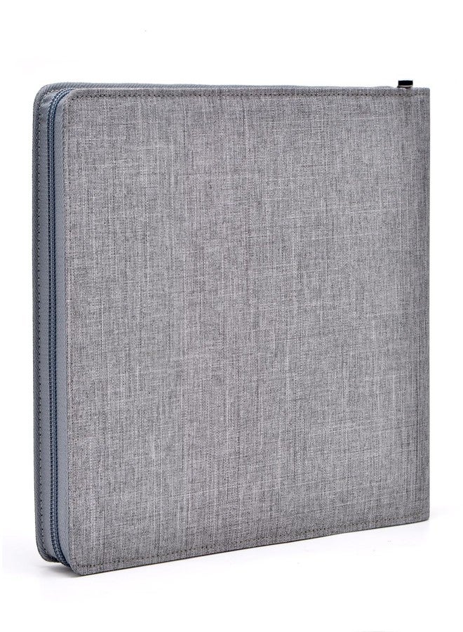 Asvine 24 Fountain Pen Case Gray Organizer Bag - Premium Waterproof Canvas Pen Display Holder, Individual Slot Zippered Style Storage Case - Image 1