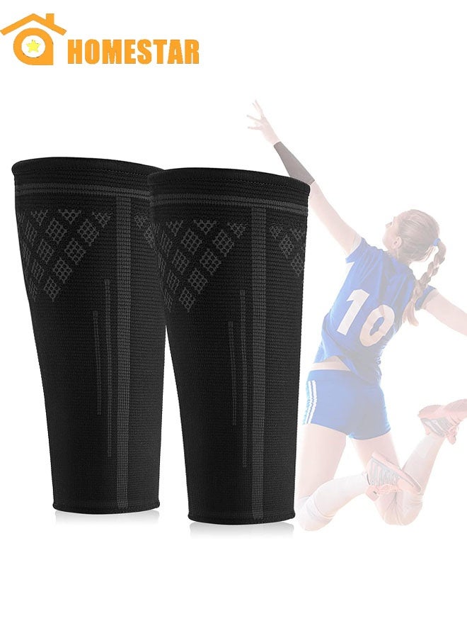هومستر 1 زوج كرة الطائرة ذراع الأكمام ضغط الرياضة ذراع الأكمام ، تمرير حماية الأسلحة ، ملفوفة ، أسود - Image 1