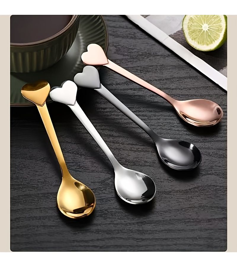 10pcs Silvery Stainless Steel Creative Bird Nest Dessert Spoons Heart Shaped Fruit Forks High Quality - Image 4