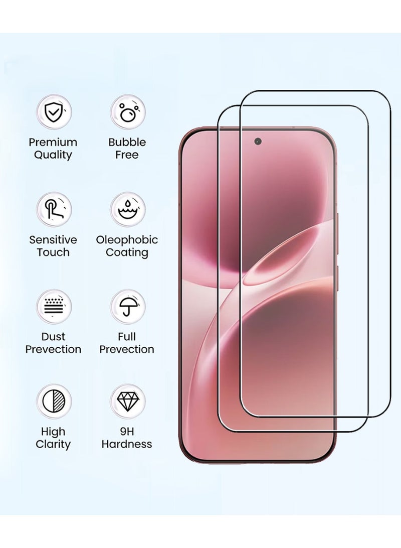 Yunpy [2+1 Packs] for Vivo V70 Tempered Glass Screen Protector with Camera Lens Film, Including 2 Pack Front Glass and 1 Pack Camera Lens Film, 9H Hardness HD Clear Anti-Scratch Anti-Fingerprint Bubble-Free Case Friendly Screen Protector - Image 3