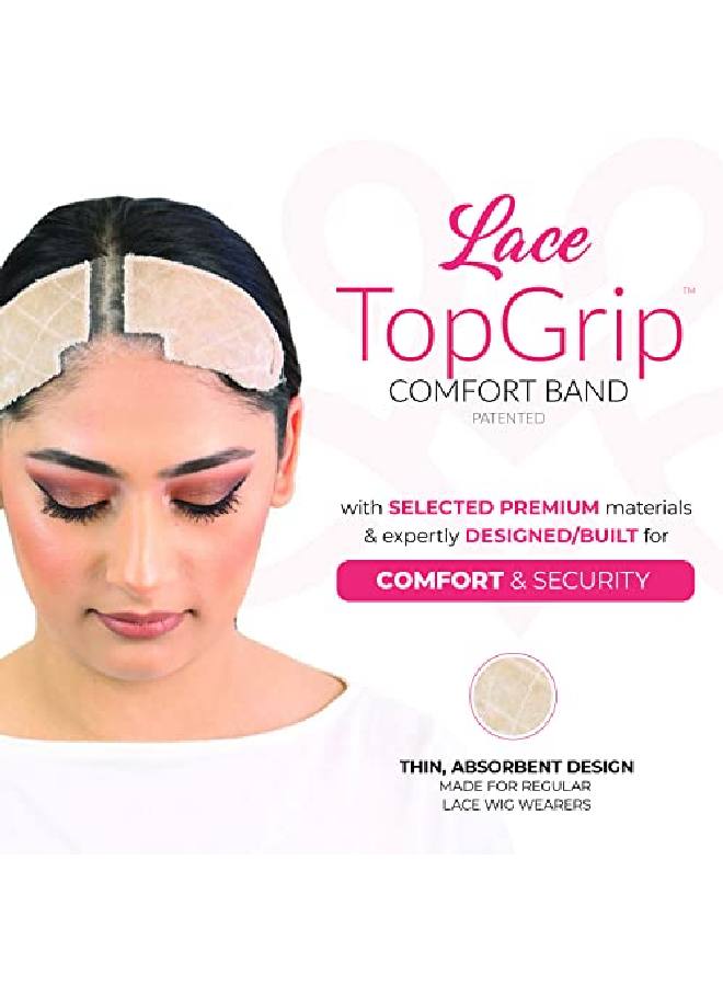 MILANO COLLECTION Lace Topgrip Noslip Band For Extra Large Topper & Wigs; Clipless Extrahold Secure Method Comfort Band (Patented) Beige - Image 5