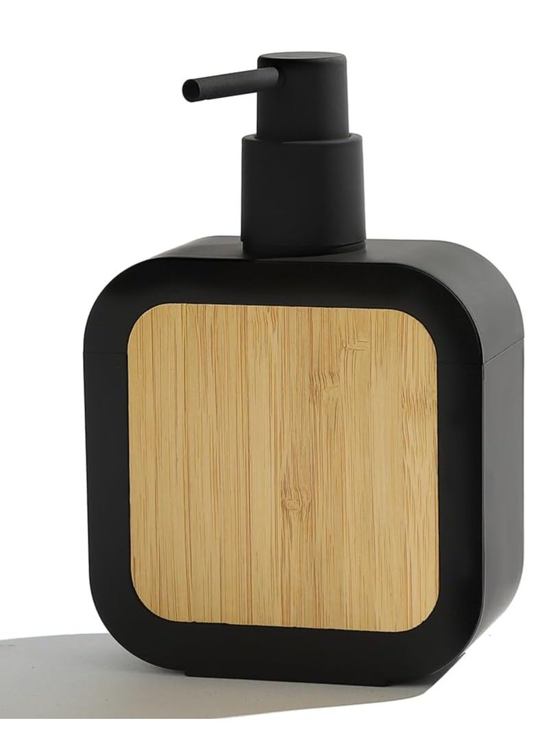 SYOSI Elegant Soap Dispenser with Bamboo Decoration Rust-Resistant Pump for Bathroom Hand Soap and Kitchen Dish Soap Liquid Soap Dispenser Lotion Dispenser Bottle 390ML - Image 1