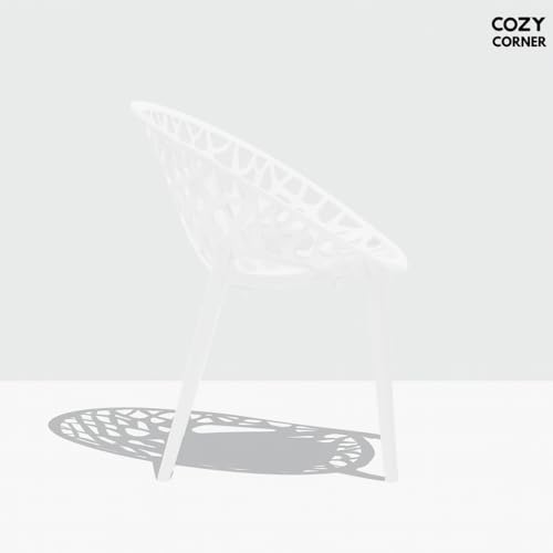 Cozy Corner Neelkamal Crystal PP Chair – Premium Durable Plastic Seating for Indoor & Outdoor Use – Ergonomic, Lightweight, Weather-Resistant, and Easy-to-Clean- Milky White, Set of 1 - Image 5