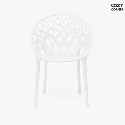Cozy Corner Neelkamal Crystal PP Chair – Premium Durable Plastic Seating for Indoor & Outdoor Use – Ergonomic, Lightweight, Weather-Resistant, and Easy-to-Clean- Milky White, Set of 1 - Image 4