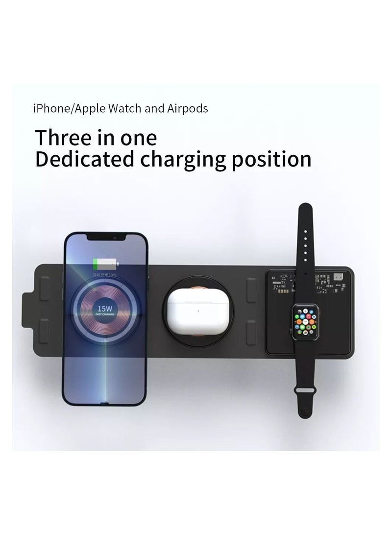 General Pocket-sized Foldable Magnetic Travel Wireless Charger 15w for iPhone 13/12/SE/11/XS/8 Samsung Galaxy Etc., Black  - Image 5
