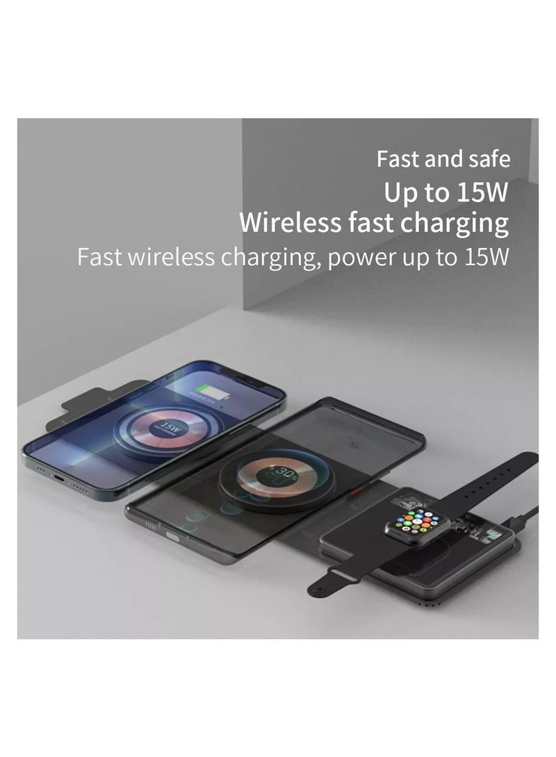 General Pocket-sized Foldable Magnetic Travel Wireless Charger 15w for iPhone 13/12/SE/11/XS/8 Samsung Galaxy Etc., Black  - Image 4