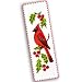 Povitrulya Cardinal Counted Cross Stitch Bookmark Kit DIY Embroidery Set Hand Made Gift for Adults and Kids with a Redbird Sitting on a Christmas Mistletoe - Image 2