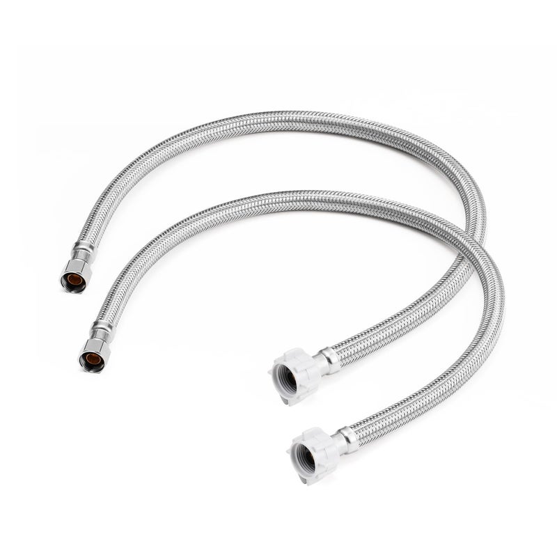 WMAXPFIT2 Pack 20 Inch Toilet Water Supply Line 38 Inch Female Comp x 78 Inch Female Ballcock Toilet Flexible Water Connector Hose Stainless Steel Braided Water Supply Line 20 INCHES - Image 2