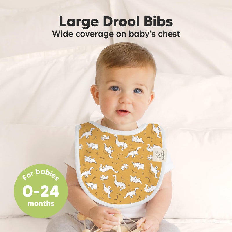 KeaBabies 8-Pack Organic Baby Bibs for Boys, Girls - Soft Cotton Drooling and Teething Bibs for Baby Girl & Boy, Extra Absorbent, Easy to Clean & Put On for Toddler, Newborn, Infant 0-24 Months (Mesozoic) - Image 2